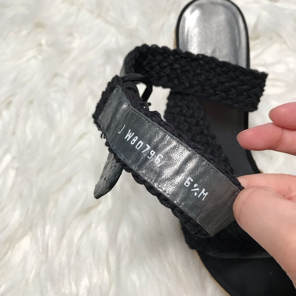 Stuart Weitzman Black SuedeTrimmed Crocheted Wedge - Picture 8 of 8